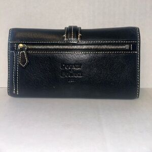 Dooney & Bourke Black Leather Wallet with Zip Detail